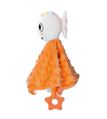 Klein wit visje knuffeldoekje (oranje).