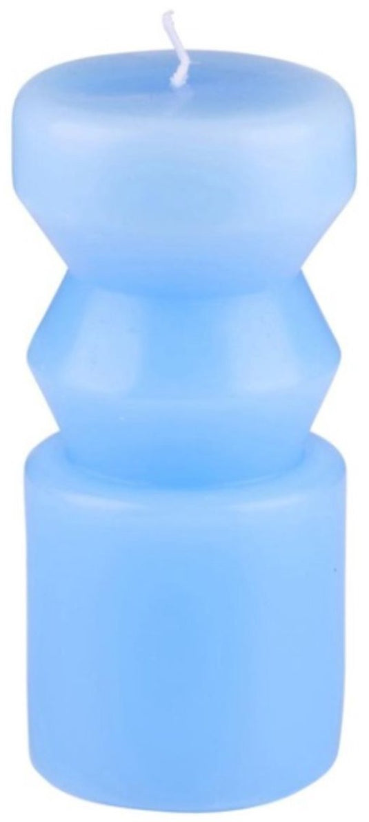 Arti casa kaarsen set van 3 - decoratieve kaarsen met modern design - ø6,5 x 14 cm - blauw grijs