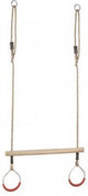 Kbt ringtrapeze hout met metalen ringen rood
