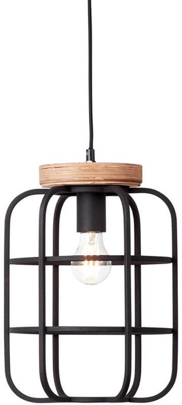 Brilliant gwen - hanglamp - e27 max 1x40w - zwart hout