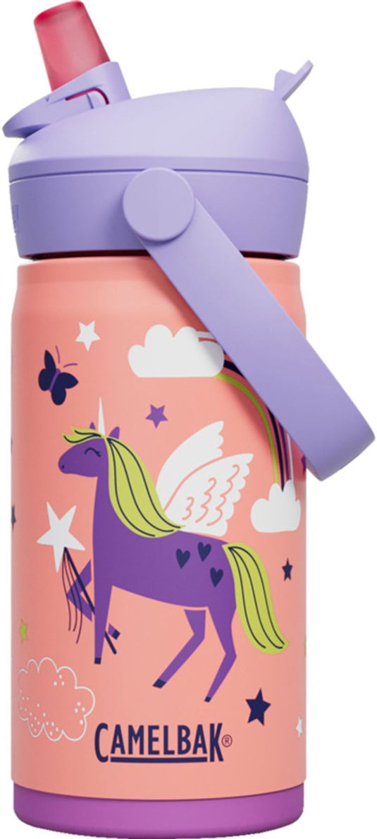 Camelbak thrive flip straw drinkfles kids - 350 ml - rvs - met rietje - isolatie waterfles - roze