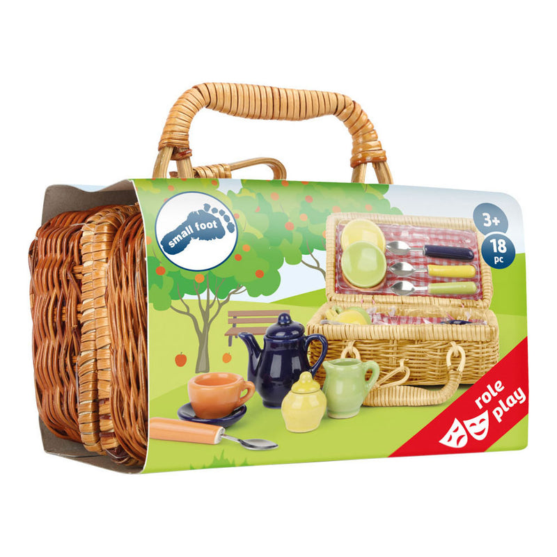 Load image into Gallery viewer, Small foot - picknickmandje met serviesgoed
