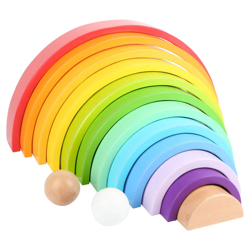Load image into Gallery viewer, Small foot - houten bouwblokken regenboog xl, 14dlg.
