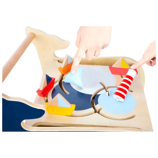 Small foot - houten activiteiten loopwagen walvis