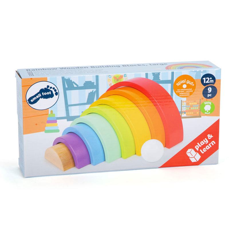 Load image into Gallery viewer, Small foot - houten bouwblokken regenboog, 9dlg.

