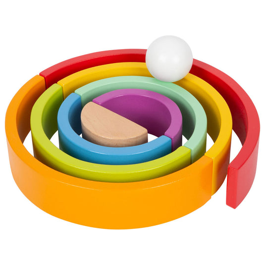 Small foot - houten bouwblokken regenboog, 9dlg.