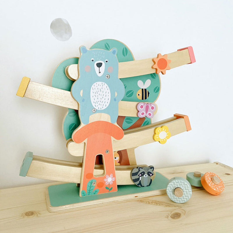 Load image into Gallery viewer, Small foot - houten knikkerbaan dieren pastel
