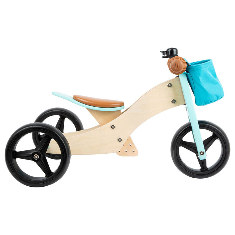 Load image into Gallery viewer, Small foot - houten driewieler en loopfiets 2in1 turquoise
