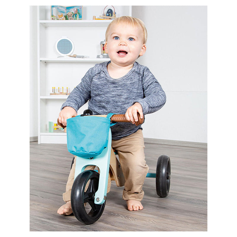 Load image into Gallery viewer, Small foot - houten driewieler en loopfiets 2in1 turquoise
