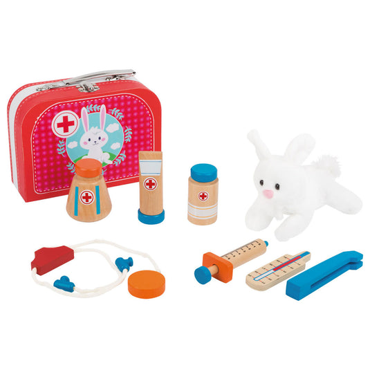 Small foot - houten dierenarts set in koffer, 9dlg.