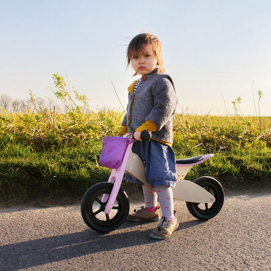 Small foot - houten driewieler en loopfiets 2in1 maxi roze