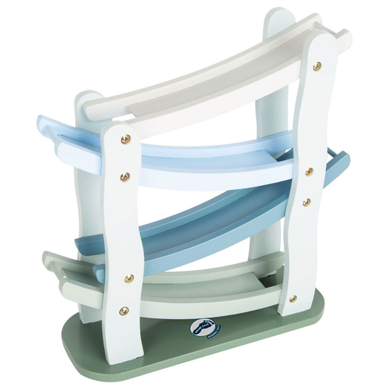 Load image into Gallery viewer, Small foot - houten autobaan blauw met 4 auto's
