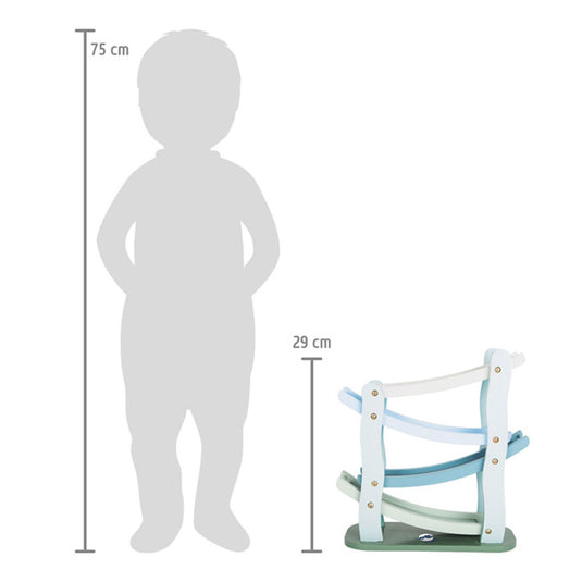 Small foot - houten autobaan blauw met 4 auto's