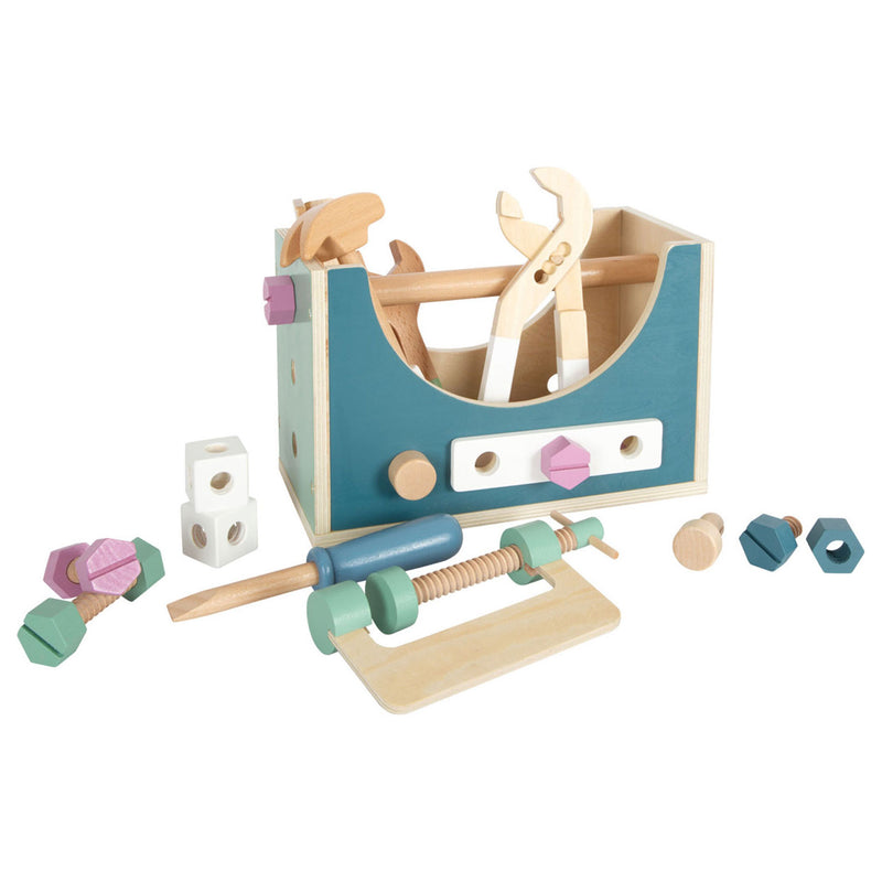 Load image into Gallery viewer, Small foot - houten gereedschapskist nordic 2in1, 28dlg.
