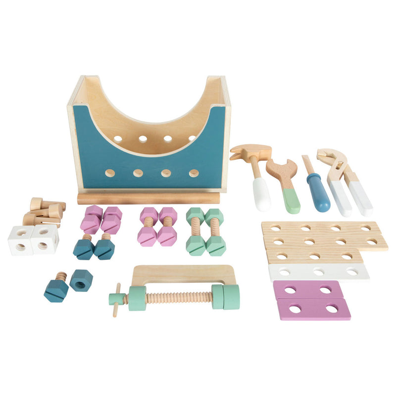 Load image into Gallery viewer, Small foot - houten gereedschapskist nordic 2in1, 28dlg.
