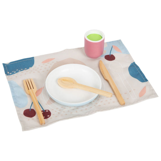 Small foot - houten bestekset met placemats, 18dlg.