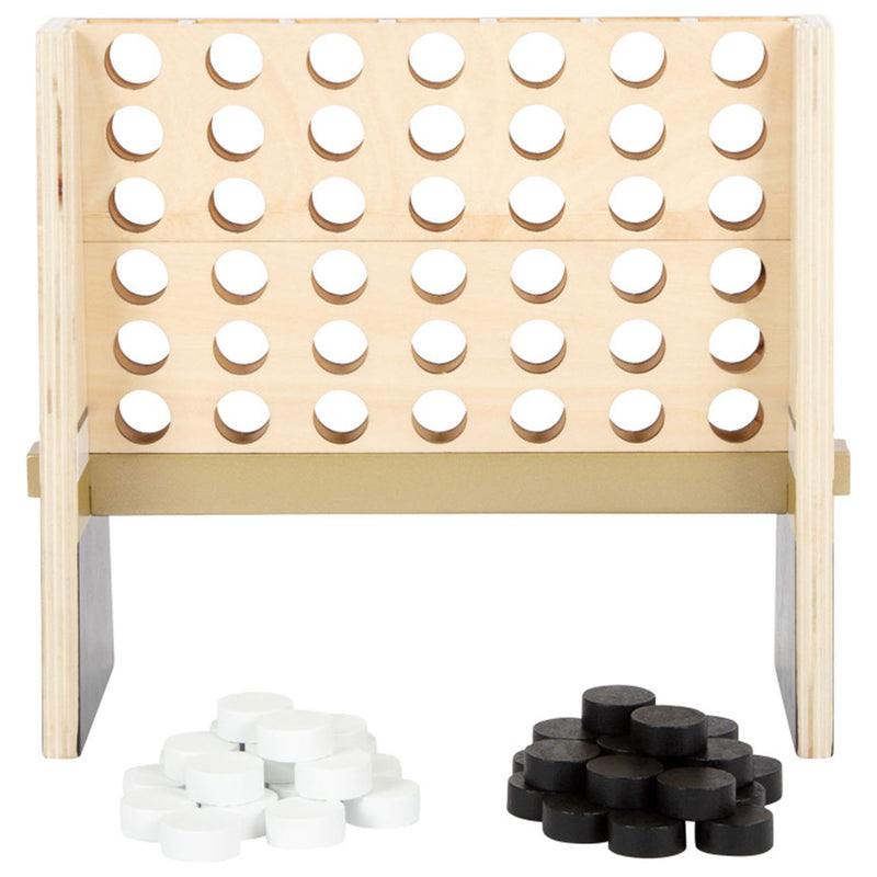 Load image into Gallery viewer, Small foot - vier op 1 lijn hout gouden editie spel
