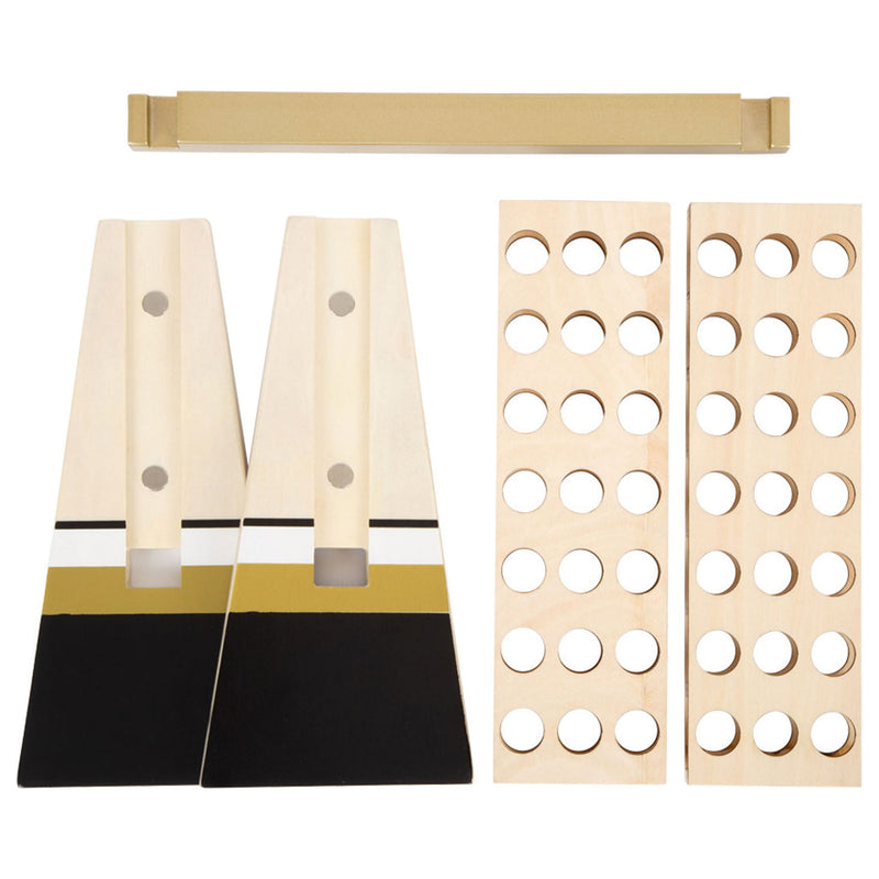 Load image into Gallery viewer, Small foot - vier op 1 lijn hout gouden editie spel
