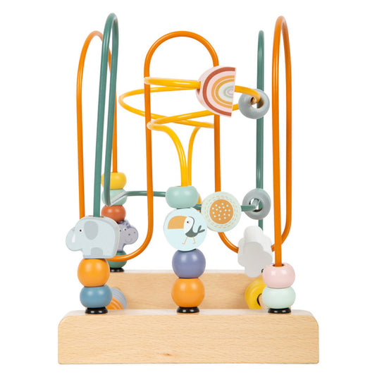 Small foot - houten motoriekspiraal safari met kralen