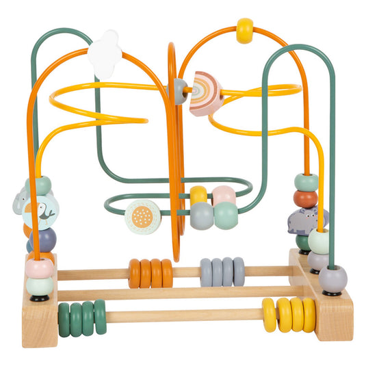 Small foot - houten motoriekspiraal safari met kralen