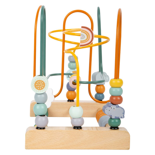 Small foot - houten motoriekspiraal safari met kralen