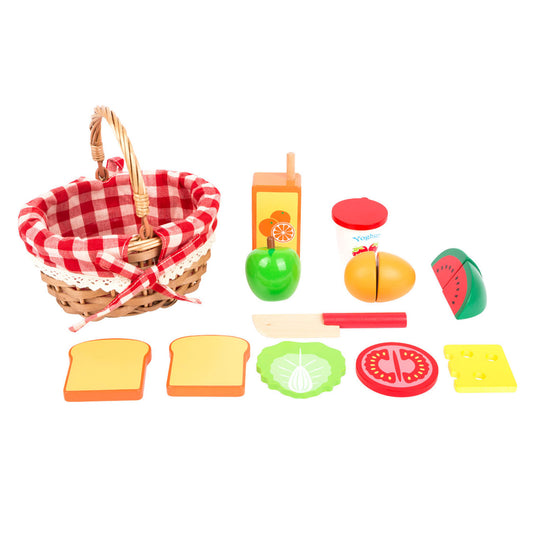 Small Foot Picknickmand met Houten Snij Eten