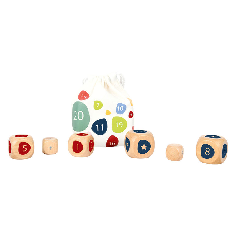 Load image into Gallery viewer, Small foot - houten dobbelstenen met rekensommen
