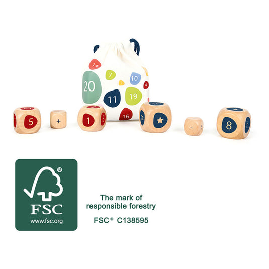 Small foot - houten dobbelstenen met rekensommen