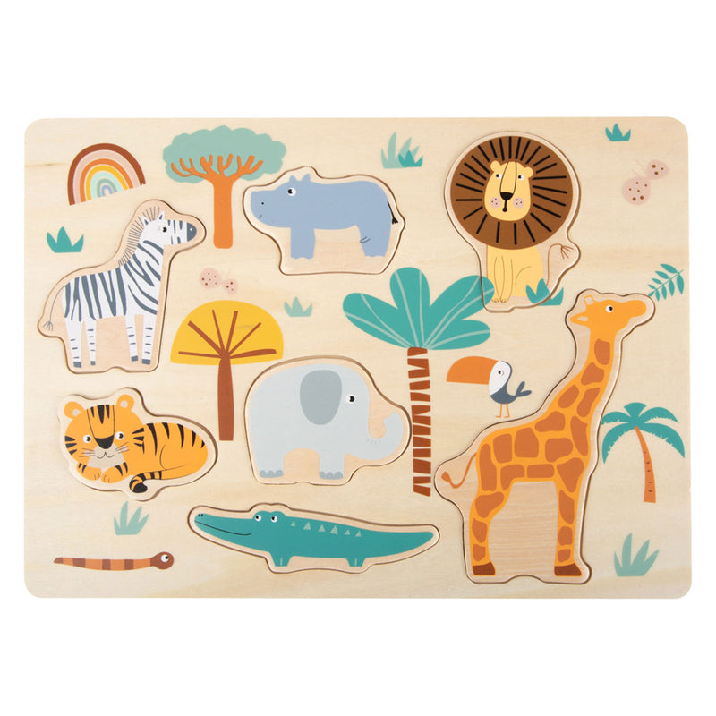 Load image into Gallery viewer, Small foot - houten puzzel safari
