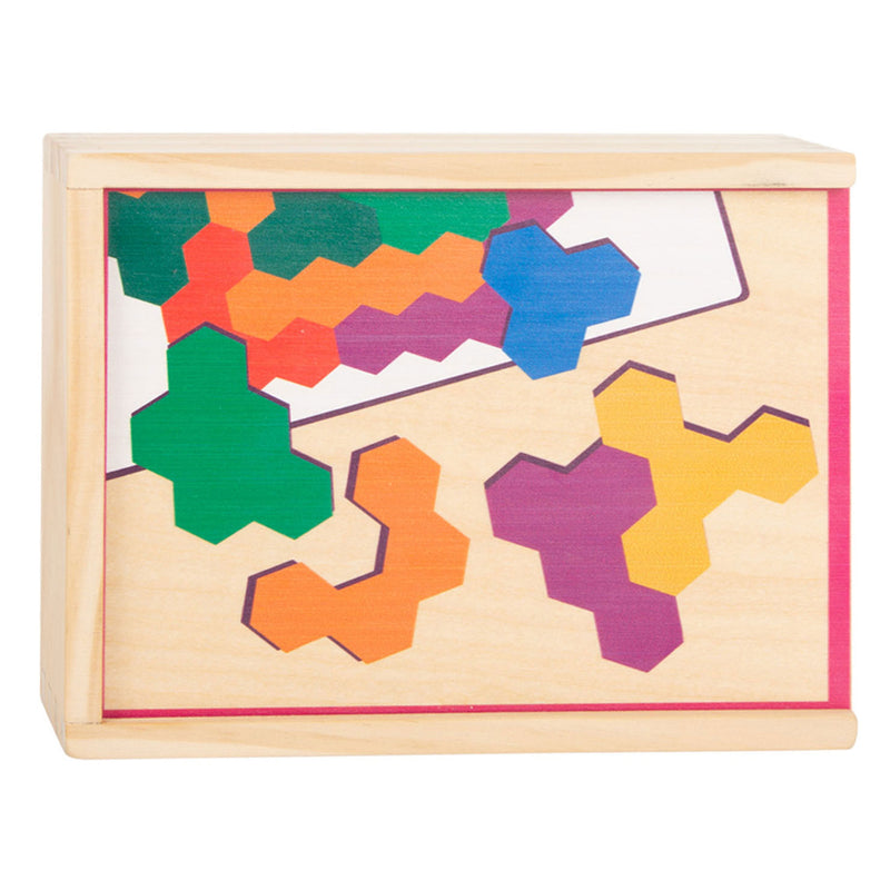 Load image into Gallery viewer, Small foot - houten vormenpuzzel hexagon

