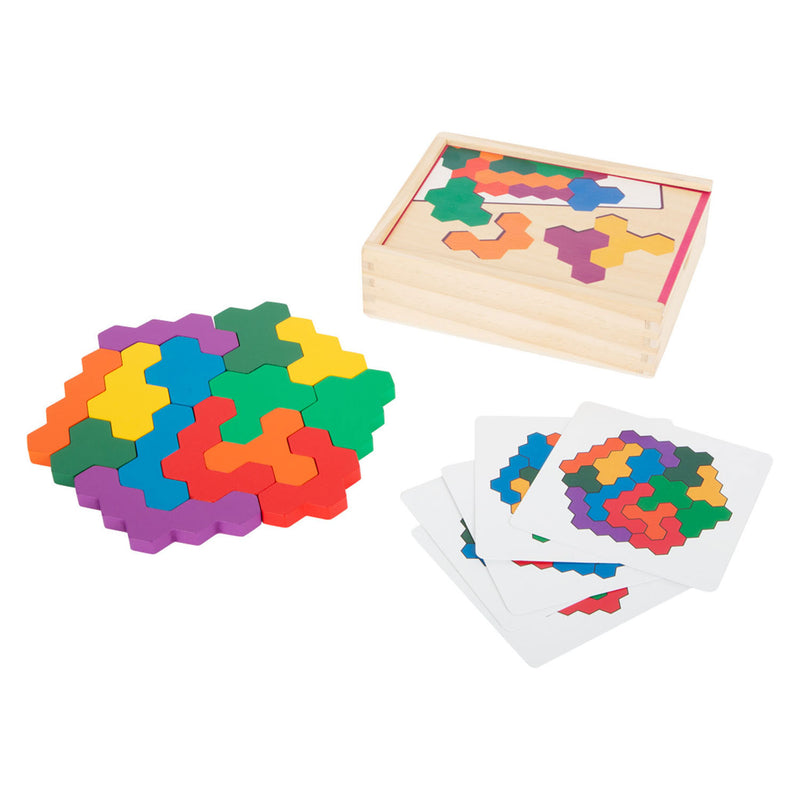 Load image into Gallery viewer, Small foot - houten vormenpuzzel hexagon
