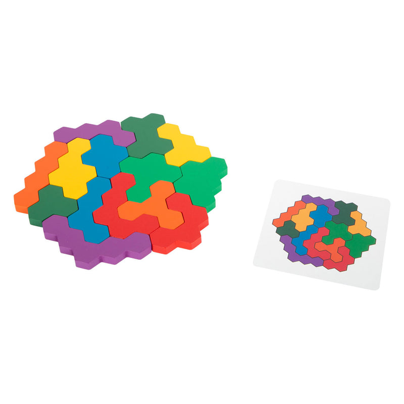 Load image into Gallery viewer, Small foot - houten vormenpuzzel hexagon
