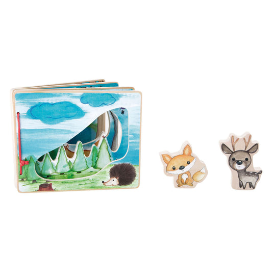 Small Foot Houten Prentenboek Bos met 2 Speelfiguren
