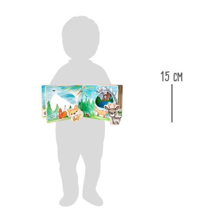 Load image into Gallery viewer, Small Foot Houten Prentenboek Bos met 2 Speelfiguren
