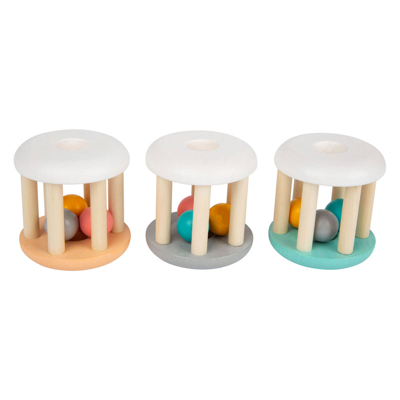 Load image into Gallery viewer, Small foot - houten baby ratel pastel, 3st.
