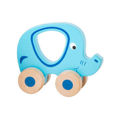 Load image into Gallery viewer, Small foot - houten duwfiguur dier op wielen
