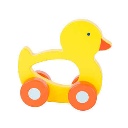 Load image into Gallery viewer, Small foot - houten duwfiguur dier op wielen
