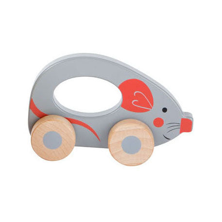 Load image into Gallery viewer, Small foot - houten duwfiguur dier op wielen
