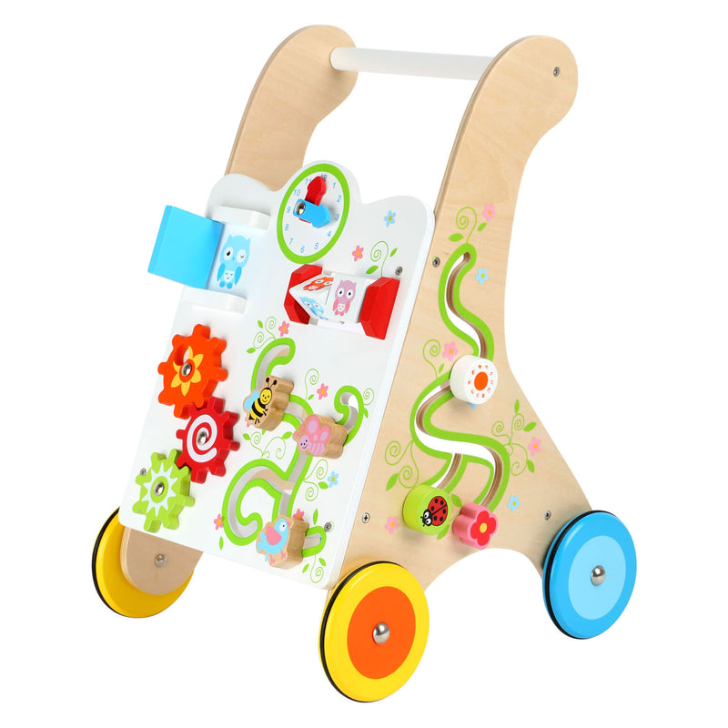 Load image into Gallery viewer, Small foot - houten baby walker loopwagen kleurrijk
