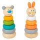 Small Foot Houten Stapeltoren Dier Pastel, 6dlg.