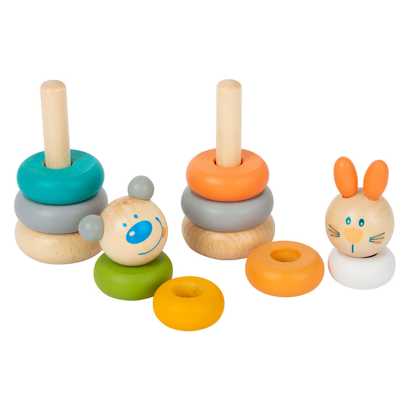Load image into Gallery viewer, Small Foot Houten Stapeltoren Dier Pastel, 6dlg.
