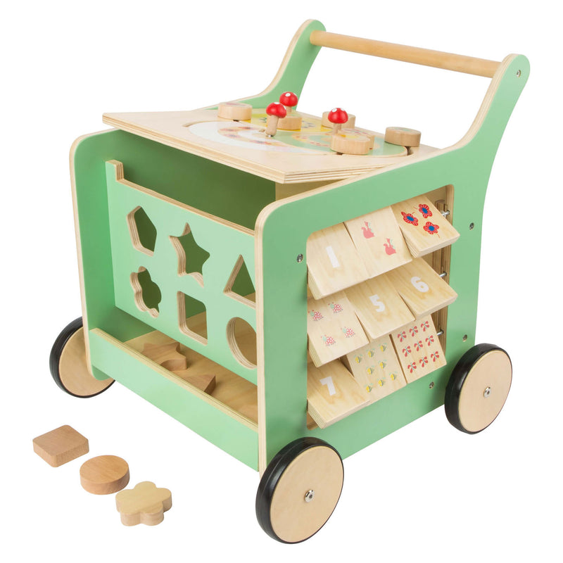 Afbeelding laden in galerijviewer, Small foot - houten baby walker loopwagen activiteitencentrum
