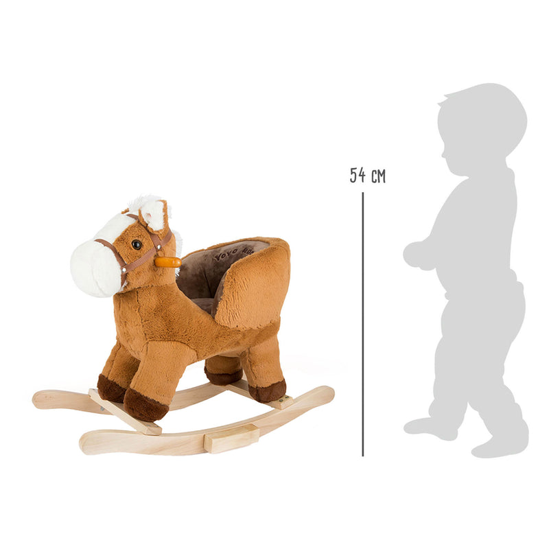 Load image into Gallery viewer, Small foot - houten schommelpaard bruin met zitje en geluid
