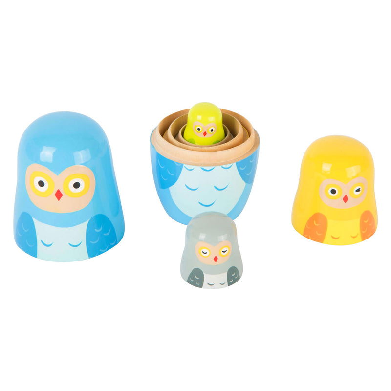 Load image into Gallery viewer, Small Foot Houten Matroesjka Poppen Uilen Familie
