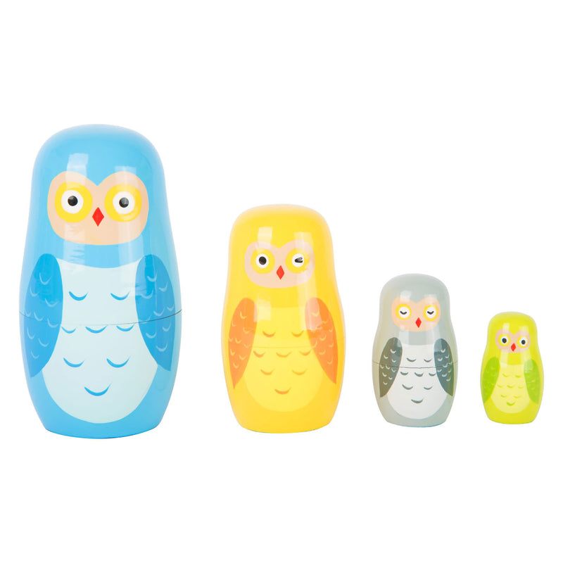Load image into Gallery viewer, Small Foot Houten Matroesjka Poppen Uilen Familie
