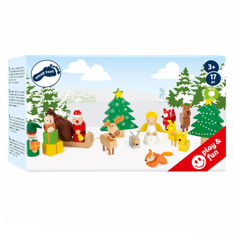Afbeelding laden in galerijviewer, Small Foot Houten Dieren Kerstmis in het Bos Speelset, 17dlg.
