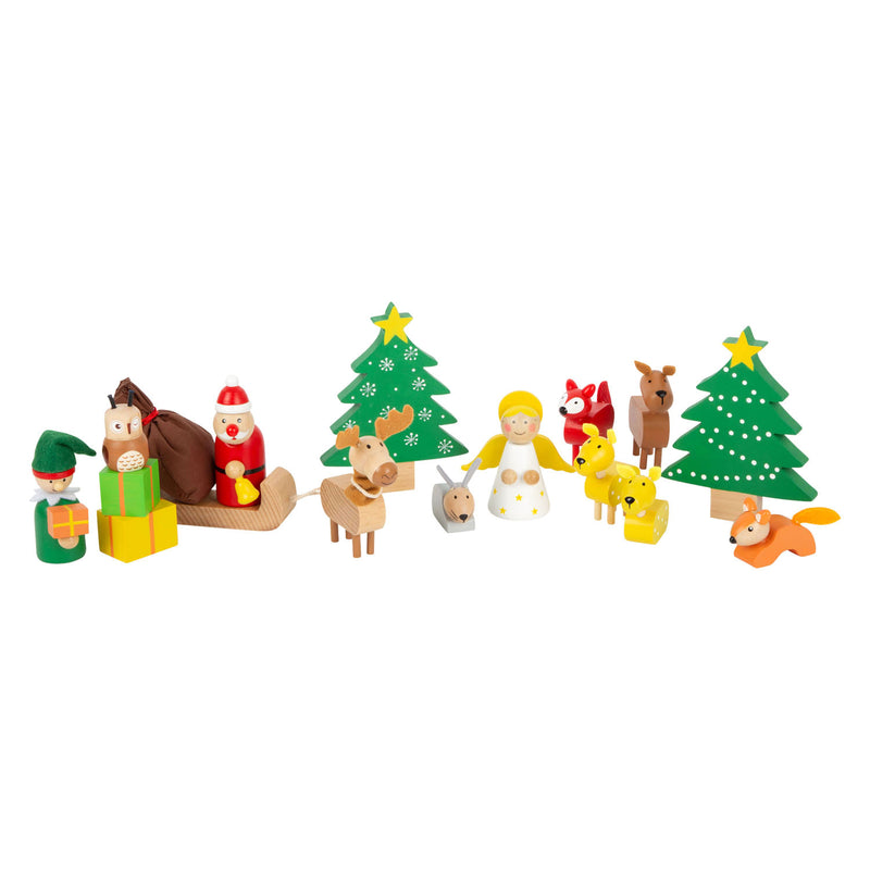 Afbeelding laden in galerijviewer, Small Foot Houten Dieren Kerstmis in het Bos Speelset, 17dlg.
