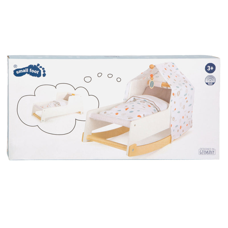 Load image into Gallery viewer, Small foot - houten schommel poppenbed little button
