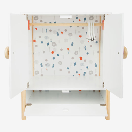 Small foot - houten poppen kledingkast little button met hangers , 3dlg.