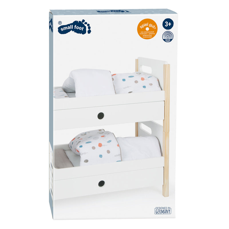 Load image into Gallery viewer, Small foot - houten poppenhoogslaper little button met beddengoed, 6dlg.
